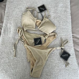 Size small Zaful nude sparkle bathing suit